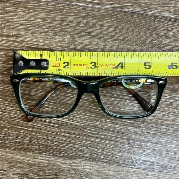 🕶 Ray-Ban RX5228 Green Optical Frames with Tortoise Temples53–17–140